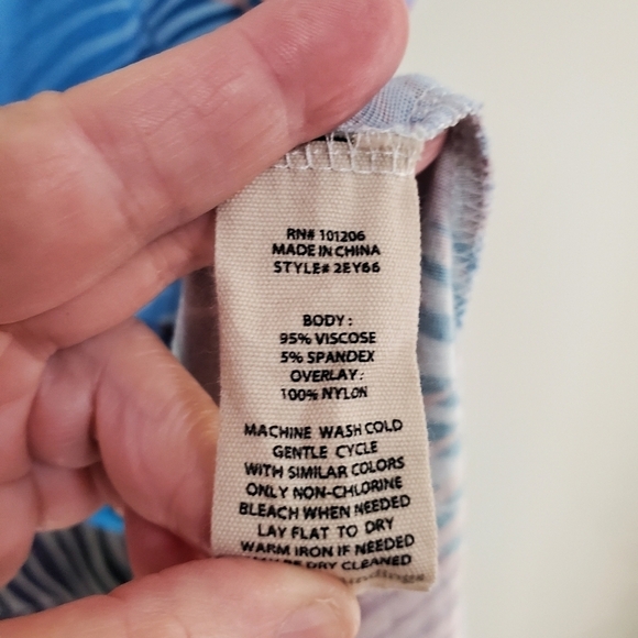 Soft surroundings tropical summer dress. Cotton stretchy. Size Medium - Picture 5 of 5